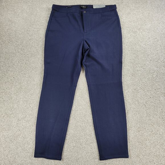 Talbots Lexington Womens‎ Pants 12 Navy Blue Front Pockets Skinny Dress Slacks - Picture 1 of 16
